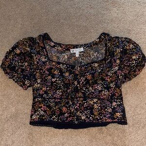 Jessica Simpson Multicolor Floral Puff Sleeve Blouse